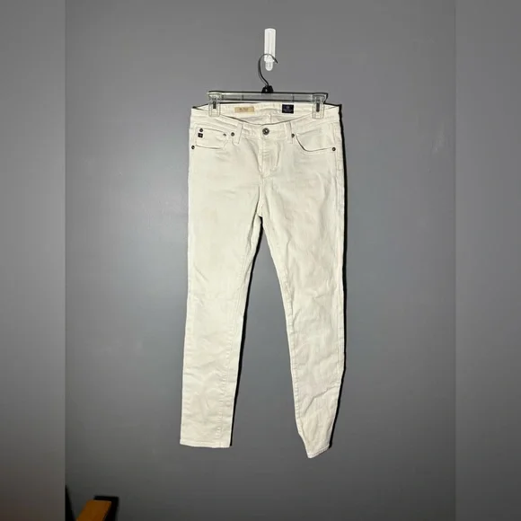 Ag Adriano Goldschmied The Stevie Slim Straight White Jeans Size 28 - Picture 2 of 6
